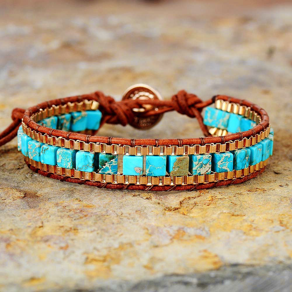 Perlevida hand-woven leather bracelet